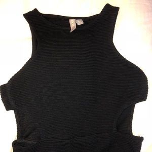 Mini ribbed cut out dress